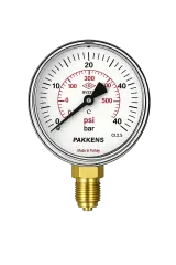 Pakkens Alttan Bağlantılı Kuru Tip CL1 Manometre Q160 40 Bar