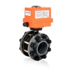 24 V DC Electric Actuated U-PVC Butterfly Valve (Complete Set)