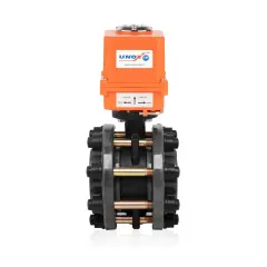 220V AC Elektrik Aktüatörlü U-PVC Takım Kelebek Vana