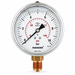 Pakkens Ø100 Çap Alttan Çıkışlı Gliserinli Manometre