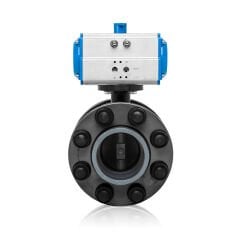 Single Acting Pneumatic Actuated U-PVC Butterfly Valve