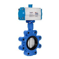 Unox Lug Type Double-Acting Pneumatic Actuated Butterfly Valve