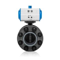 Double Acting Pneumatic Actuated U-PVC Butterfly Valve