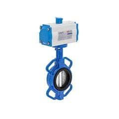 UNOX Wafer Type Double Acting Pneumatic Actuator Nickel Butterfly Valve