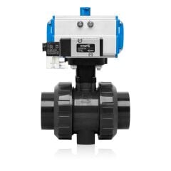 Unox Çift Etkili Pnömatik Aktüatörlü U-PVC Küresel Vana Su İçin